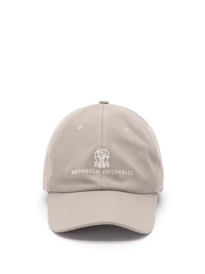Brunello Cucinelli Baseball Cap With Embroidery In Green