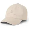 Brunello Cucinelli Baseball Cap In Garment-dyed Twisted Cotton Gabardine With Embroidered Logo In Sand