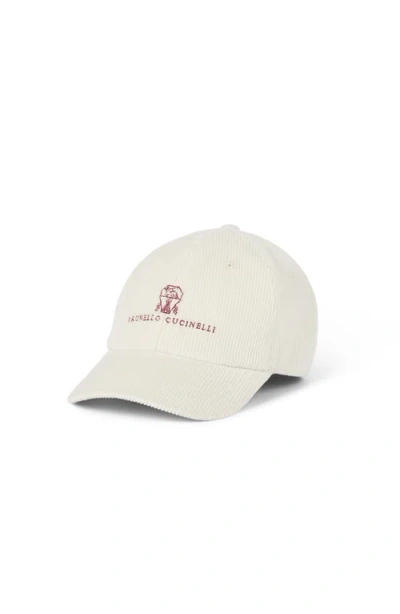 Brunello Cucinelli Baseball Cap With Logo In Brown