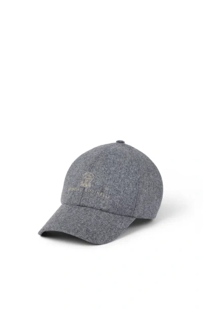 Brunello Cucinelli Baseball Cap With Logo In Gray