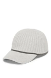 Brunello Cucinelli Virgin Wool-blend Baseball Cap In Pearl Grey