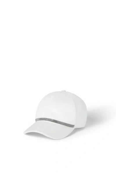 Brunello Cucinelli Baseball Cap With Monili In White