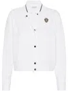 Brunello Cucinelli Cotton Piqué Logo Bomber Jacket In White