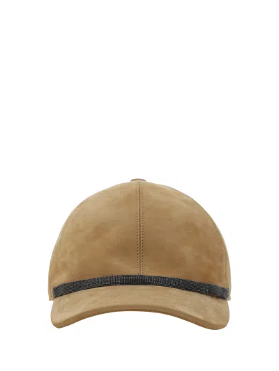 Brunello Cucinelli Baseball Hat In Brown