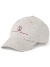 Brunello Cucinelli Linen-wool-silk Embroidered Baseball Cap In Beige