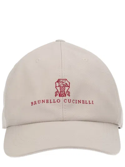 Brunello Cucinelli Baseball Hat With Logo In Neutral