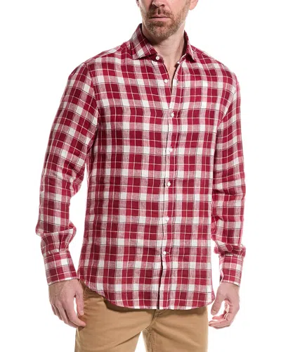 Brunello Cucinelli Basic Fit Linen-blend Shirt In Multi