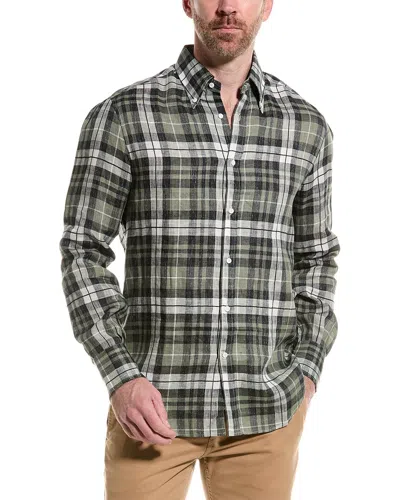 Brunello Cucinelli Basic Fit Linen-blend Shirt In Multi