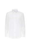 Brunello Cucinelli Men's Basic Fit Solid Sport Shirt With Button-down Collar In White