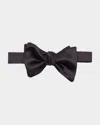 Brunello Cucinelli Basic Solid Silk And Cotton Bow Tie In Black