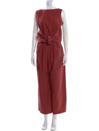 Pre-owned Brunello Cucinelli Bateau Neckline Jumpsuit In Red