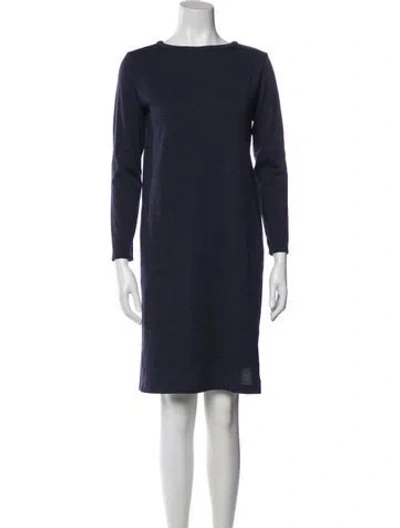 Pre-owned Brunello Cucinelli Bateau Neckline Knee-length Dress In Blue