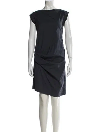 Pre-owned Brunello Cucinelli Bateau Neckline Knee-length Dress In Blue