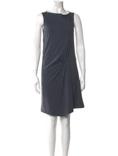 Pre-owned Brunello Cucinelli Bateau Neckline Knee-length Dress In Blue