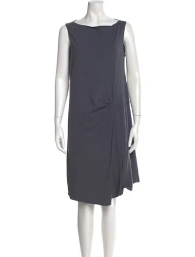 Pre-owned Brunello Cucinelli Bateau Neckline Knee-length Dress In Gray