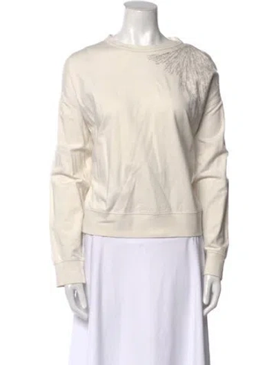 Pre-owned Brunello Cucinelli Bateau Neckline Long Sleeve Sweatshirt In White