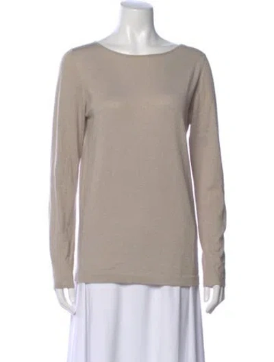 Pre-owned Brunello Cucinelli Bateau Neckline Long Sleeve Top In Neutral