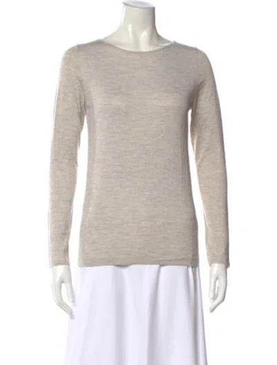 Pre-owned Brunello Cucinelli Bateau Neckline Long Sleeve Top W/ Tags In Neutral