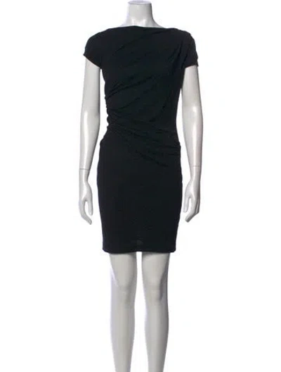 Pre-owned Brunello Cucinelli Bateau Neckline Mini Dress In Black