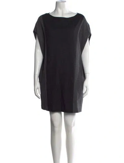 Pre-owned Brunello Cucinelli Bateau Neckline Mini Dress In Black