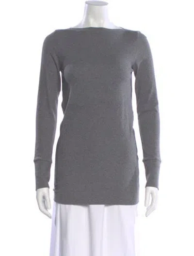Pre-owned Brunello Cucinelli Bateau Neckline Mini Dress In Gray