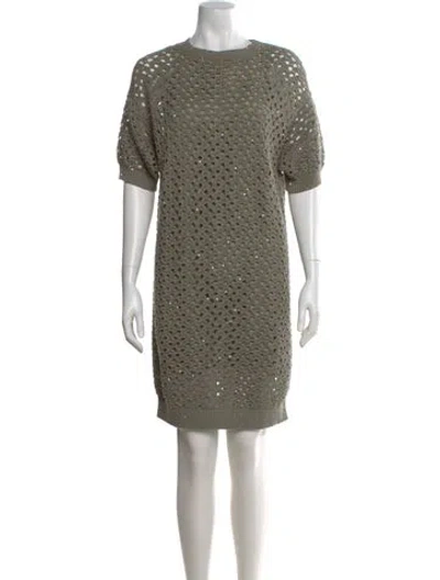 Pre-owned Brunello Cucinelli Bateau Neckline Mini Dress W/ Tags