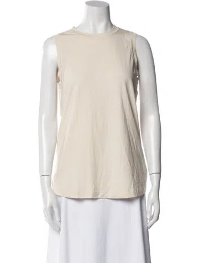 Pre-owned Brunello Cucinelli Bateau Neckline Sleeveless Top In Neutral
