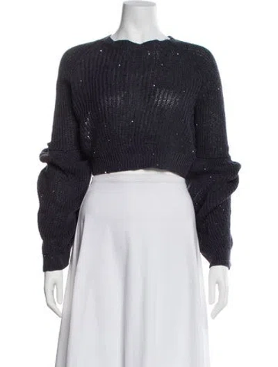 Pre-owned Brunello Cucinelli Bateau Neckline Sweater In Blue