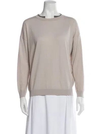 Pre-owned Brunello Cucinelli Bateau Neckline Sweater In Gray
