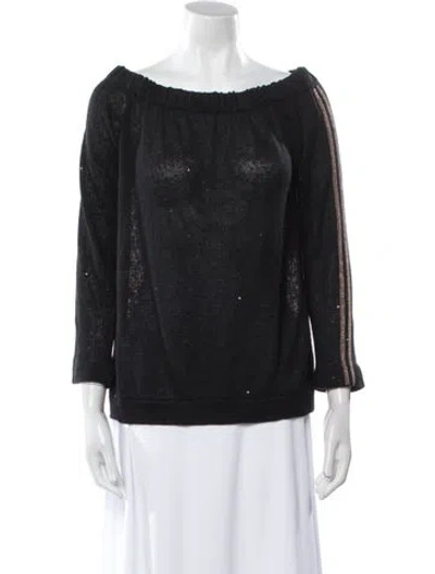 Pre-owned Brunello Cucinelli Bateau Neckline Sweater In Gray