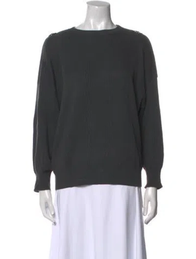 Pre-owned Brunello Cucinelli Bateau Neckline Sweater In Gray