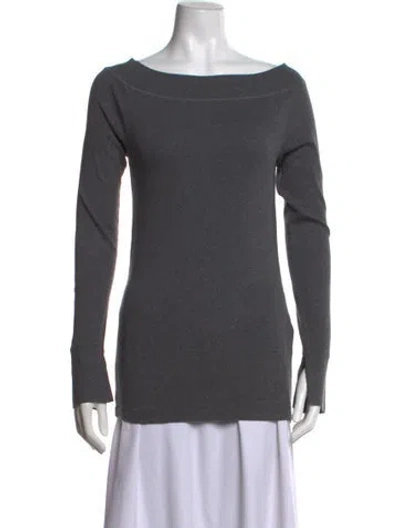 Pre-owned Brunello Cucinelli Bateau Neckline Sweater In Gray
