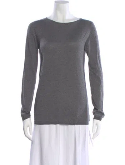 Pre-owned Brunello Cucinelli Bateau Neckline Sweater In Gray