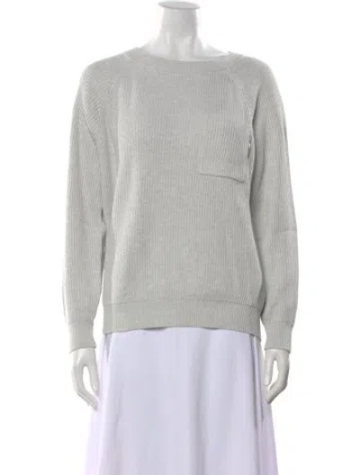Pre-owned Brunello Cucinelli Bateau Neckline Sweater In Gray
