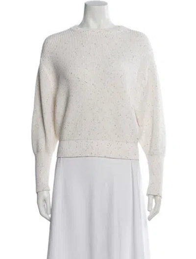 Pre-owned Brunello Cucinelli Bateau Neckline Sweater In White