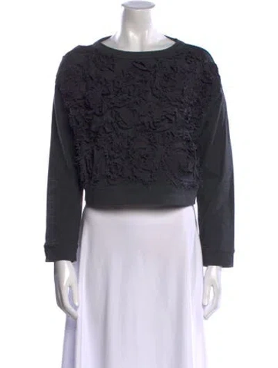 Pre-owned Brunello Cucinelli Bateau Neckline Three-quarter Sleeve Sweatshirt In Gray