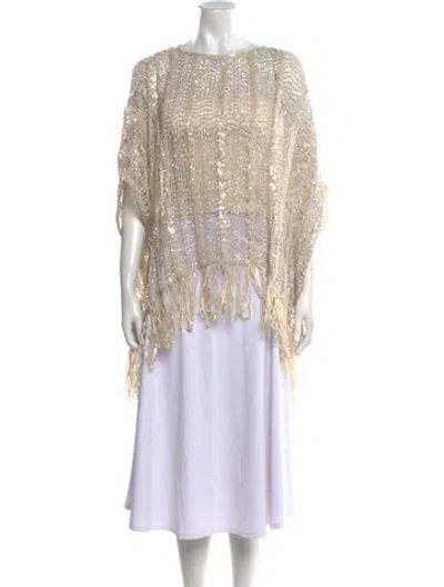 Pre-owned Brunello Cucinelli Bateau Neckline Three-quarter Sleeve Tunic W/ Tags In Neutral