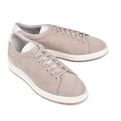 Pre-owned Brunello Cucinelli B Mens 100% Calf Leather Low Top Casual Fashion Trainer/shoe In Grey