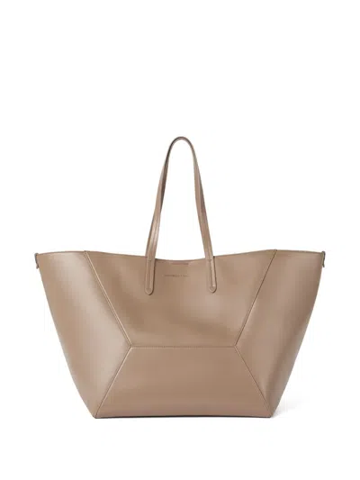 Brunello Cucinelli Bc Duo Calfskin Tote Bag In Neutral