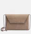 Brunello Cucinelli Bc Duo Croc-effect Suede Clutch