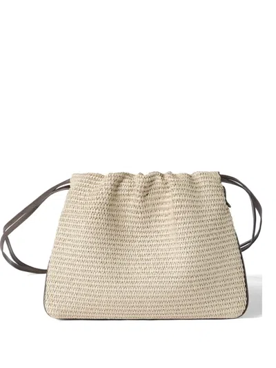Brunello Cucinelli Bc Duo Precious Net Pouch Bag In Neutral