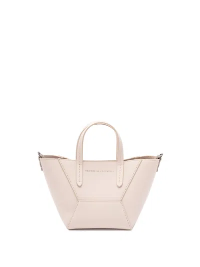Brunello Cucinelli `bc Duo` Handbag In Sand