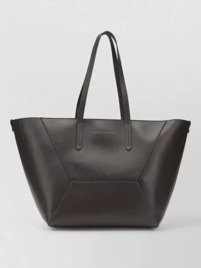 Brunello Cucinelli Bc Duo Large Shoulder Bag Detachable Pouch In Brown