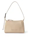 Brunello Cucinelli Leather Shoulder Bag With Adjustable Top Handle In Nude