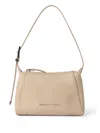 Brunello Cucinelli Leather Shoulder Bag With Adjustable Top Handle In Nude