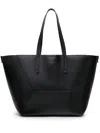 Brunello Cucinelli Geometric Panel Structured Tote Bag With Detachable Pouch In Black