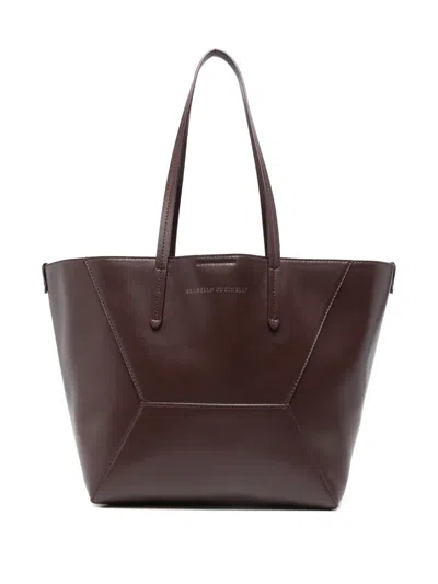 Brunello Cucinelli Bc Duo Leather Tote Bag In Brown