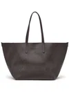 Brunello Cucinelli Geometric Monili Leather Tote Bag In Brown