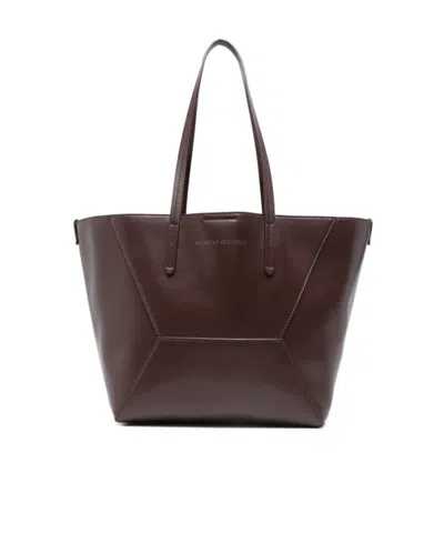 Brunello Cucinelli Bc Duo Leather Tote Bag In Burgundy