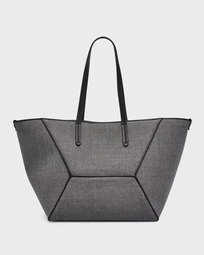 Brunello Cucinelli Bc Duo Medium Shopper Wool Tote Bag In Gray